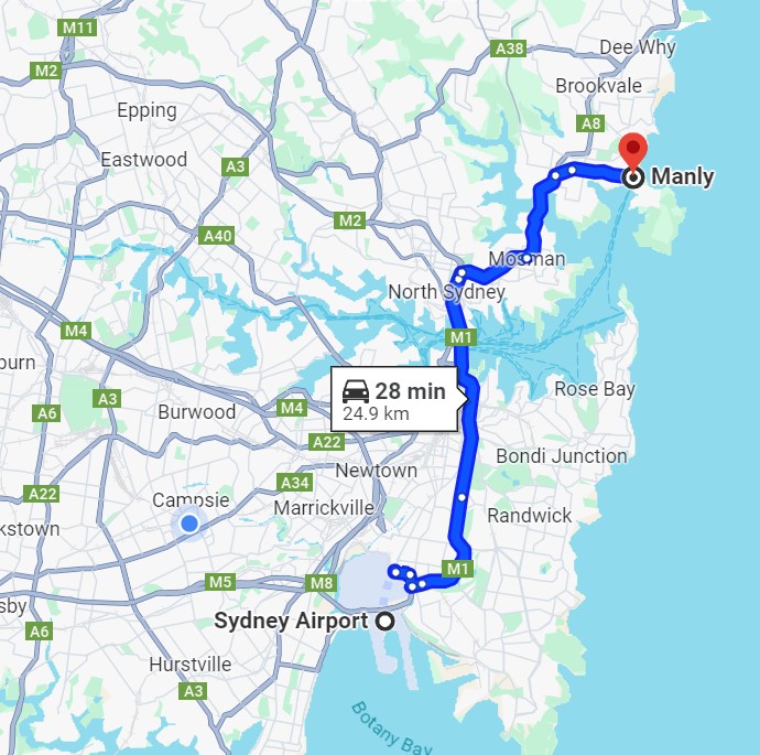 Sydney Airport to Manly